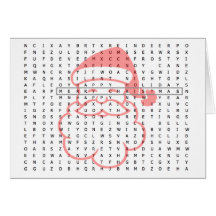 Merry Christmas Word Search Card Santa