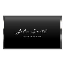 Metal Border Financial Advisor Business Card