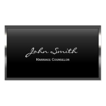 Metal Border Marriage Counseling Business Card