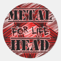 Metal Head For Life Stickers