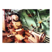 Metal Lathe in Submarine Custom Invitations