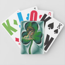 Metal Shamrock and Lady playing cards