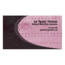Metal Sheet Rivets Red Business Card