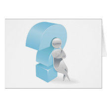 Metallic character question mark concept greeting cards