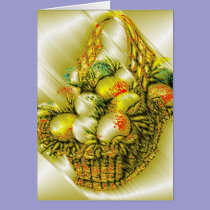Metallic Easter Vintage Eggs Basket cards