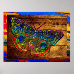 Metallic Rainbow Country Butterfly Posters