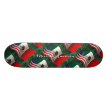 Mexican-American Waving Flag Skate Board