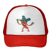 Mexican Chilli Pepper Mesh Hats
