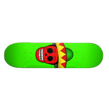 Mexican Skull Green Skateboard
