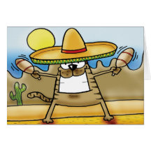 Mexican Sombrero Cat Greeting Card