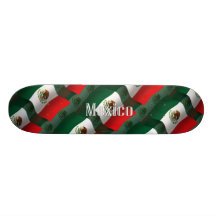 Mexico Waving Flag Custom Skate Board