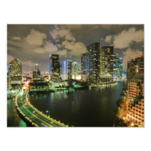 Miami at Night Photographic Print