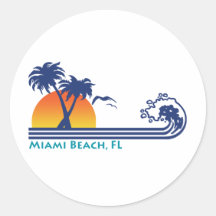 Miami Beach Round Sticker