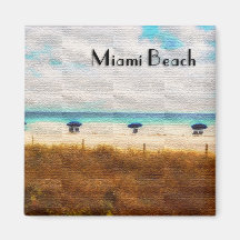 Miami Beach Umbrellas Magnet