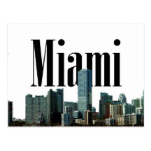 Miami Skyline with Miami in the Sky Postcard