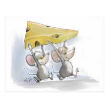 Mic & Mac Bringing In The Cheese Postcard