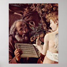 Michelangelo da Caravaggio - Joseph and angel Posters
