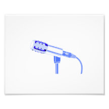 Microphone Blue and White Side View Graphic Photo
