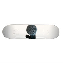 Microphone close up mic cutout design skate board deck