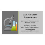 Microscope and Test Tubes, Gray Business Card