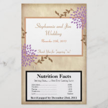 Microwave Popcorn Wrapper Purple and green Floral Personalized Flyer