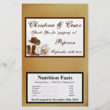 Microwave Popcorn Wrapper Western Cowgirl Hat/Boot Flyer