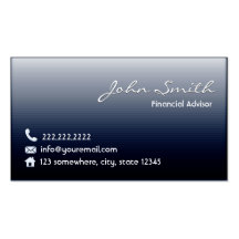 Midnight Blue Financial Advisor Business Card