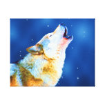 Midnight Howl Wrapped Canvas Stretched Canvas Prints