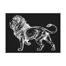 Mighty Lion Sketch Canvas Prints