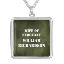 Military Camo Medium Silver Plated Necklace