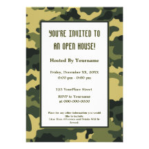 Military/Camouflage Party Invitation