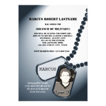Military Dog Tags Photo Invitations