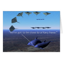 Military - Fish in Formation Greeting Cards