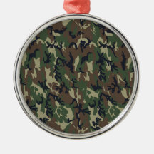 Military Forest Camouflage Background Christmas Tree Ornament