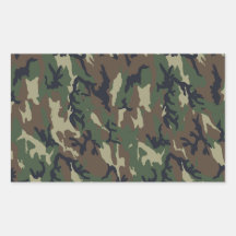 Military Forest Camouflage Background Rectangle Stickers