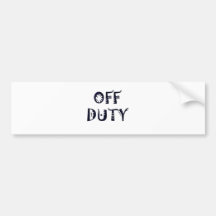 military Off Duty Black Bumper Sticker