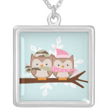 Military Owl Couple Pendant