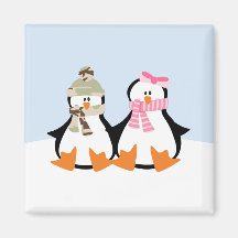 Military Penguin Couple Fridge Magnet