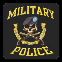 Military Police Skull n Pistols Sticker stickers