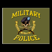 Military Police Skull Postcard postcards