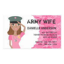 Military Spouse Calling Card (dark skin) Business Card Template