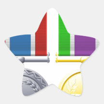Military style medals sticker