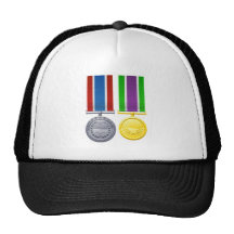 Military style medals trucker hat