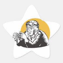 Military Tank Commander Binoculars Star Sticker