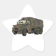 Military Troop Carrier Cartoon Sticker