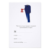 Military Wedding RSVP Cards Custom Invitations