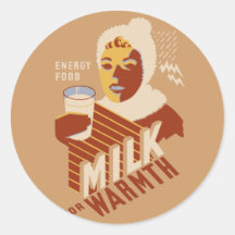 MILK ! For Energy ! Round Sticker