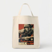 Milk For Him World War 2 Tote Bags