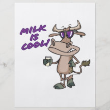 milk is cool funny cute cow cartoon full color flyer