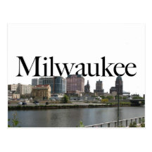 Milwaukee WI Skyline with Milwaukee in the Sky Post Card